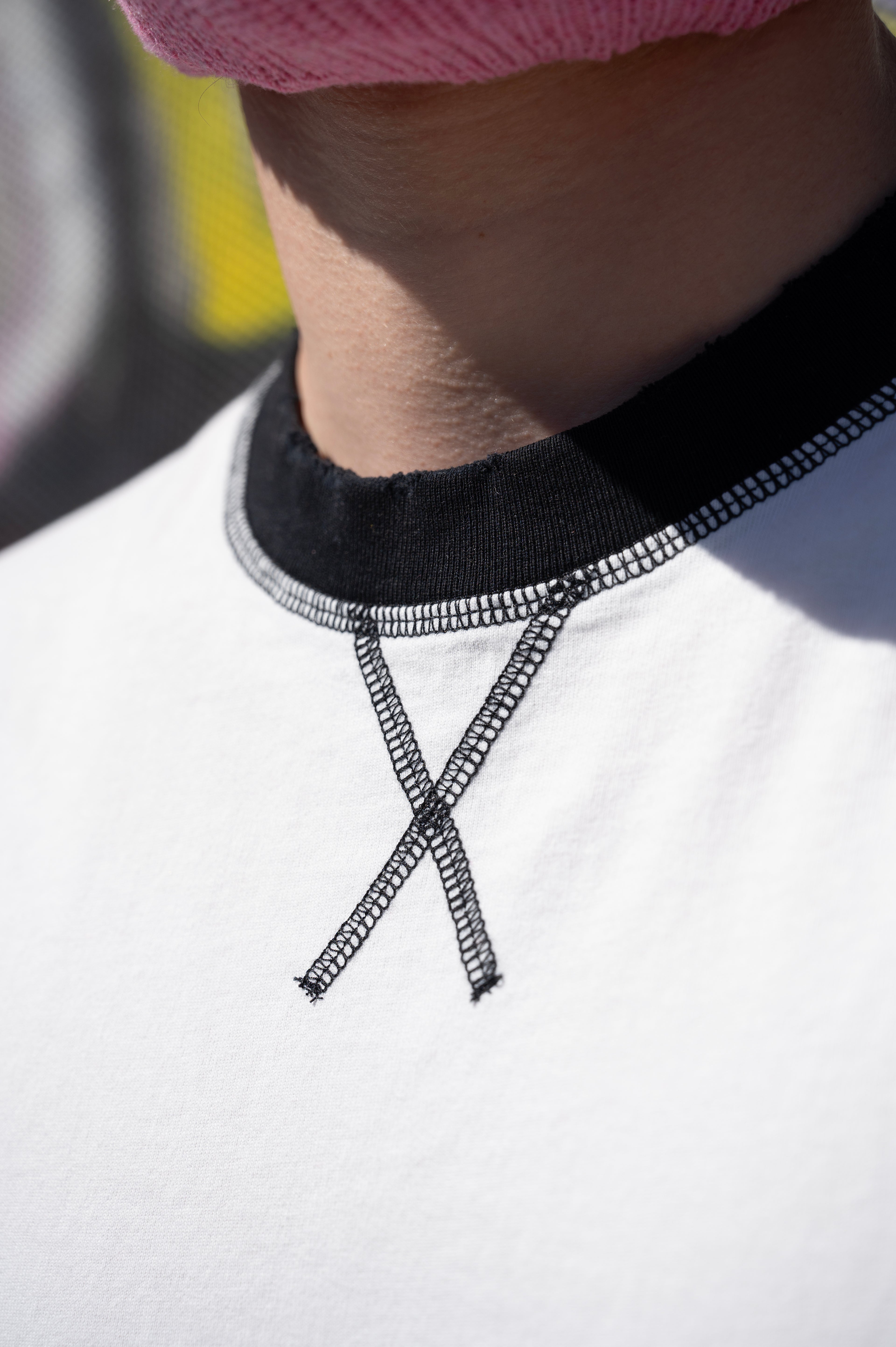 Stitched Cross Tee - White