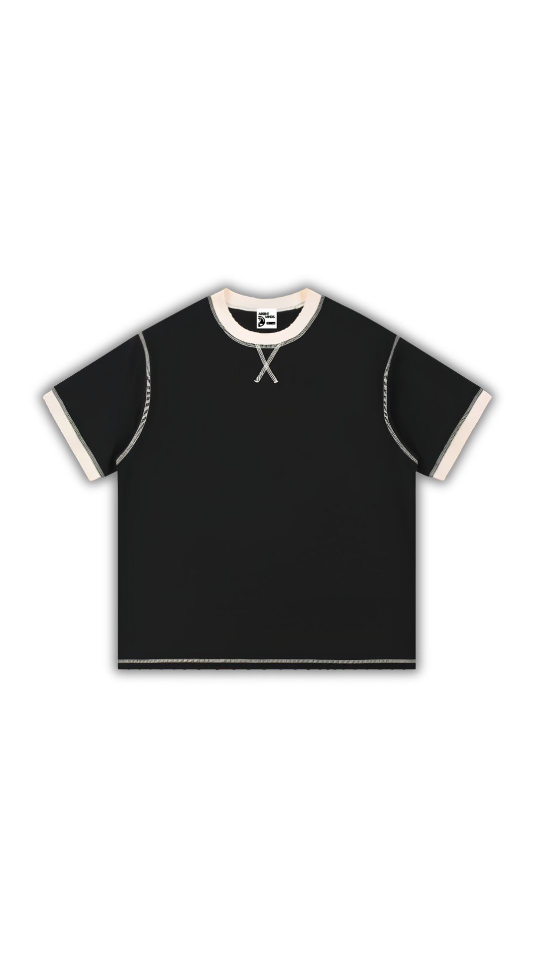 Stitched Cross Tee - Black